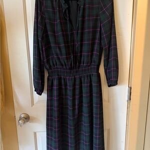 JCrew Plaid Long Sleeve Dress